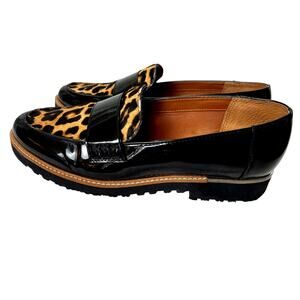 Franco Sarto Women's Platform Loafer Size 9.5 Black Leopard Cheetah Print